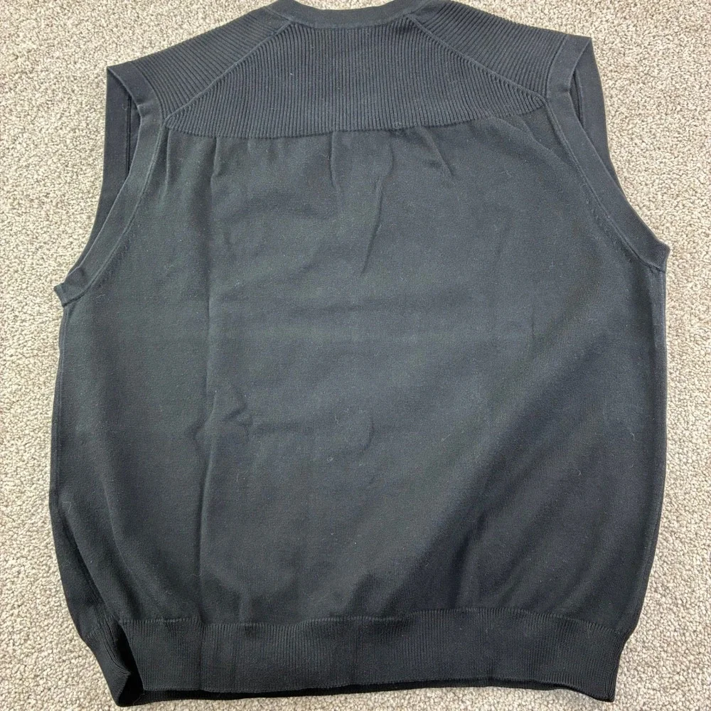 Cutter &‎ Buck Mens XL Black Supima Cotton V-Neck Sweater Vest Golf Business
